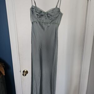 ASTR satin corset sage dress